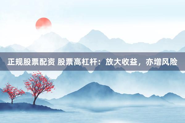 正规股票配资 股票高杠杆：放大收益，亦增风险