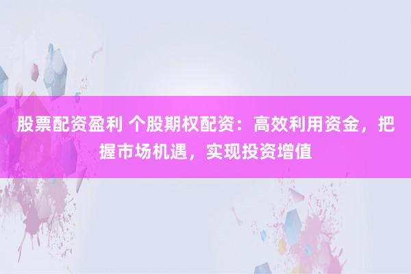 股票配资盈利 个股期权配资：高效利用资金，把握市场机遇，实现投资增值