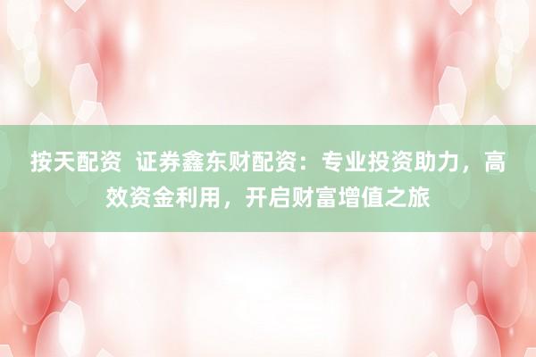 按天配资  证券鑫东财配资：专业投资助力，高效资金利用，开启财富增值之旅