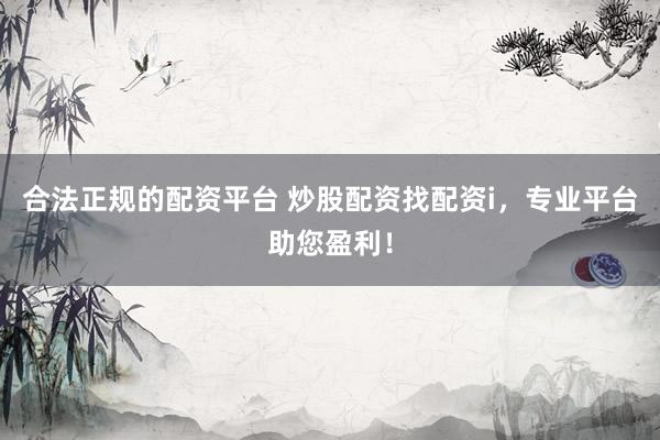 合法正规的配资平台 炒股配资找配资i，专业平台助您盈利！