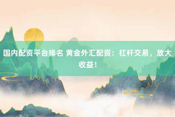 国内配资平台排名 黄金外汇配资：杠杆交易，放大收益！